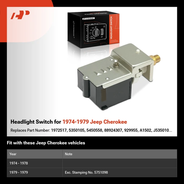 Headlight Switch for 1974-1979 Jeep Cherokee