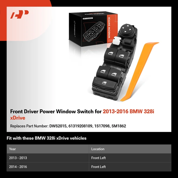 Front Driver Power Window Switch for 2013-2016 BMW 328i xDrive