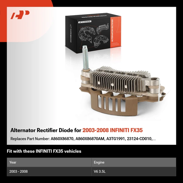 Alternator Rectifier Diode for 2003-2008 INFINITI FX35