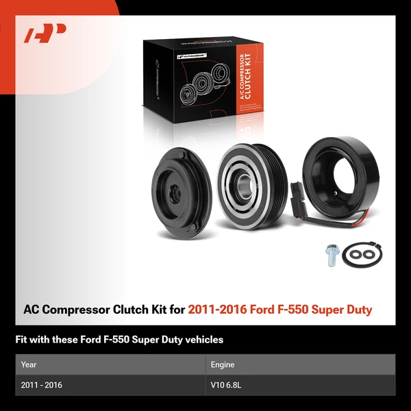 AC Compressor Clutch Kit for 2011-2016 Ford F-550 Super Duty