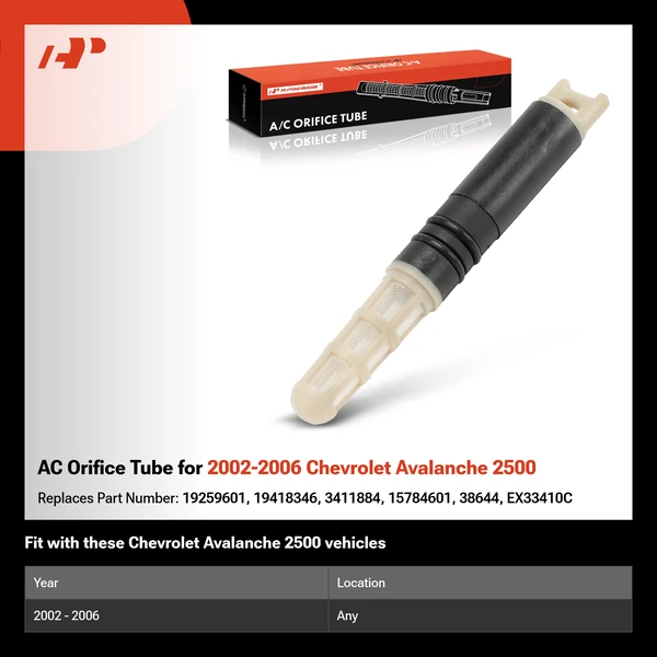 AC Orifice Tube for 2002-2006 Chevrolet Avalanche 2500