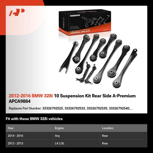 2012-2016 BMW 328i 10 Suspension Kit Rear Side A-Premium APCA9884