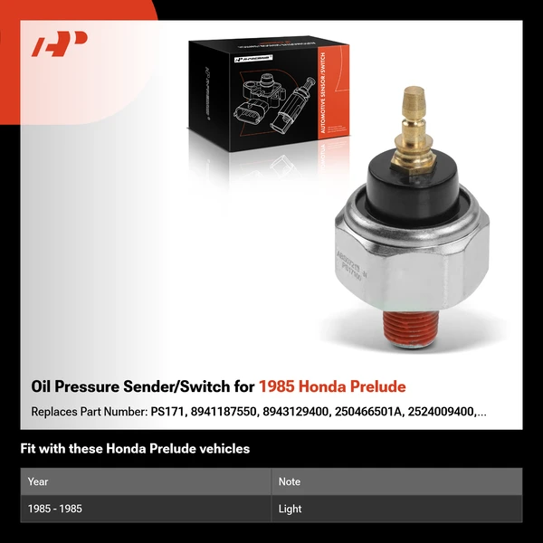 Oil Pressure Sender/Switch for 1985 Honda Prelude