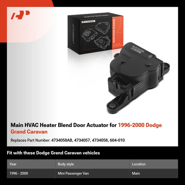 Main HVAC Heater Blend Door Actuator for 1996-2000 Dodge Grand Caravan