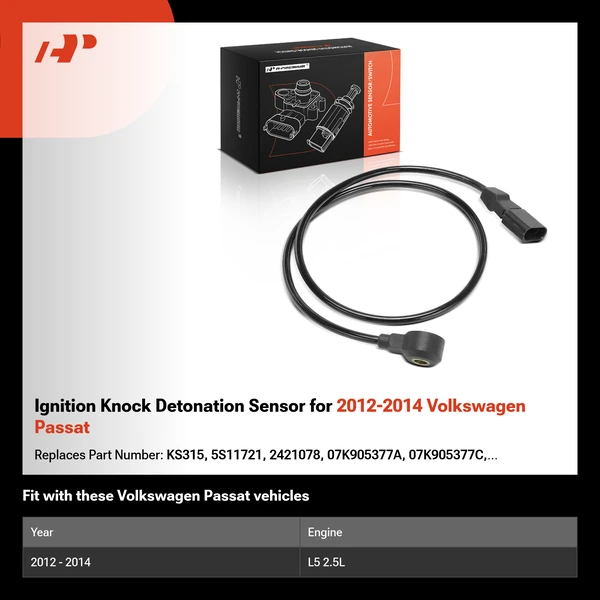 Ignition Knock Detonation Sensor for 2012-2014 Volkswagen Passat