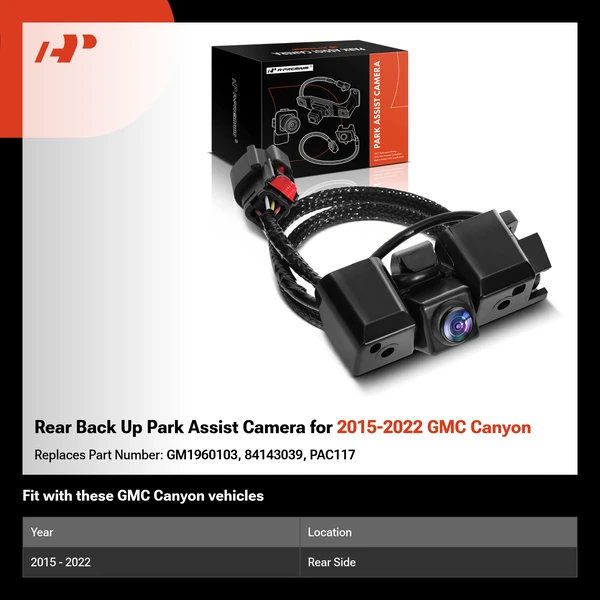 Rear Back Up Park Assist Camera for 2015-2022 GMC Canyon