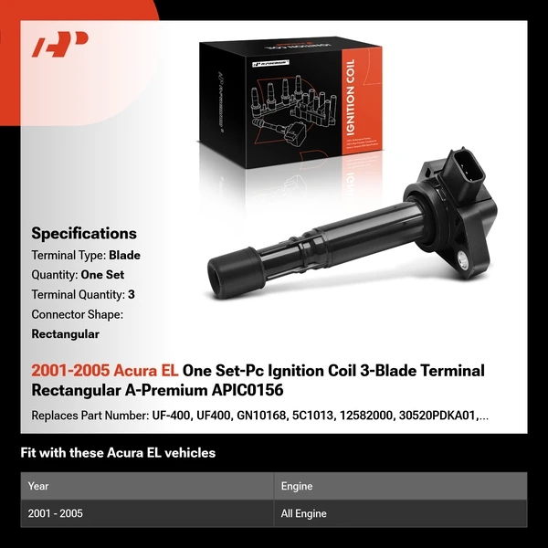 2001-2005 Acura EL One Set-Pc Ignition Coil 3-Blade Terminal Rectangular A-Premium APIC0156