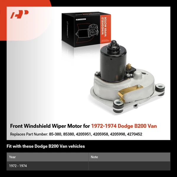 Front Windshield Wiper Motor for 1972-1974 Dodge B200 Van