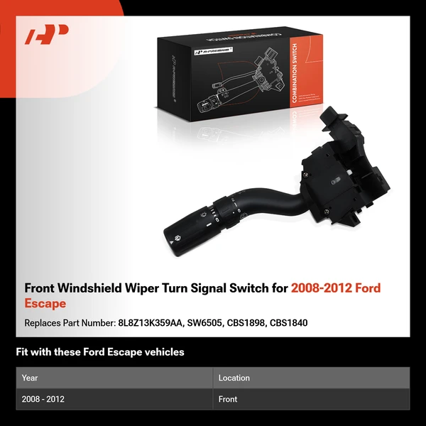 Front Windshield Wiper Turn Signal Switch for 2008-2012 Ford Escape