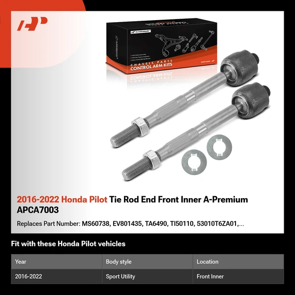2016-2022 Honda Pilot Tie Rod End Front Inner A-Premium APCA7003