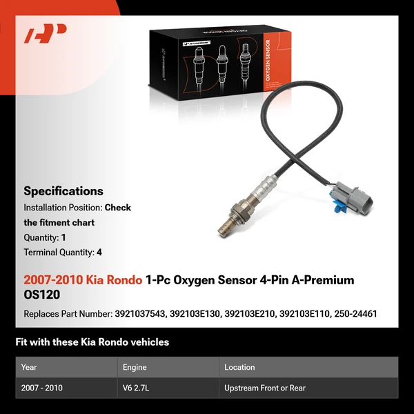 2007-2010 Kia Rondo 1-Pc Oxygen Sensor 4-Pin A-Premium OS120