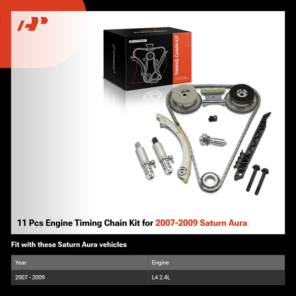 11 Pcs Engine Timing Chain Kit for 2007-2009 Saturn Aura