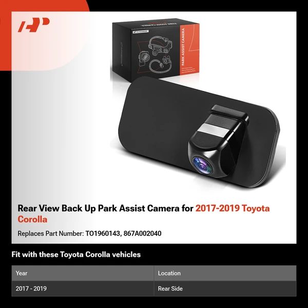 Rear View Back Up Park Assist Camera for 2017-2019 Toyota Corolla