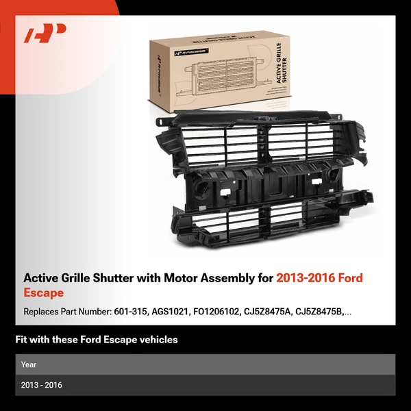 Active Grille Shutter with Motor Assembly for 2013-2016 Ford Escape