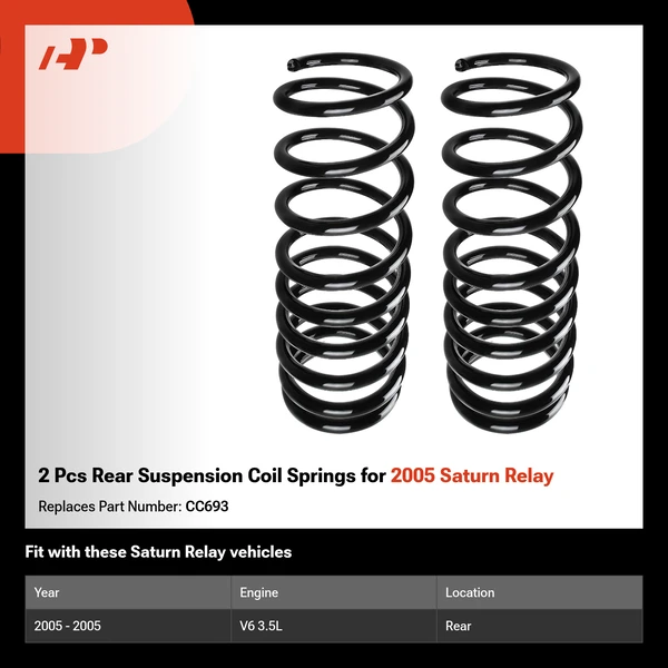 2 Pcs Rear Suspension Coil Springs for 2005 Saturn Relay