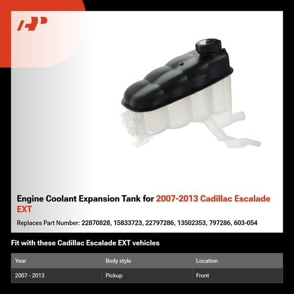 Engine Coolant Expansion Tank for 2007-2013 Cadillac Escalade EXT