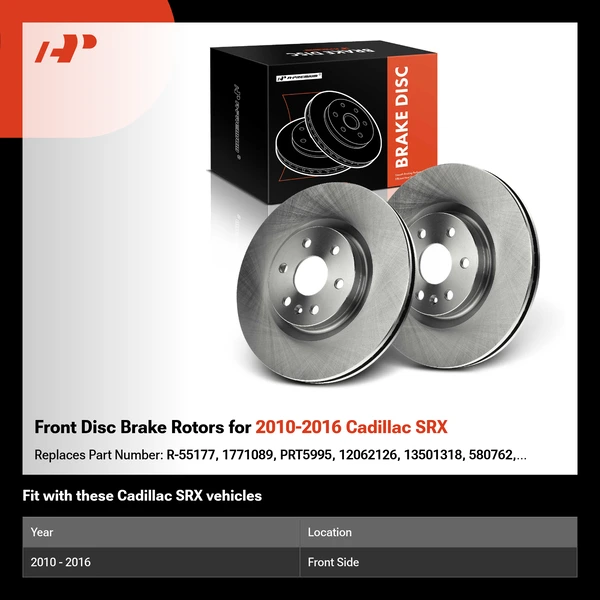 Front Disc Brake Rotors for 2010-2016 Cadillac SRX