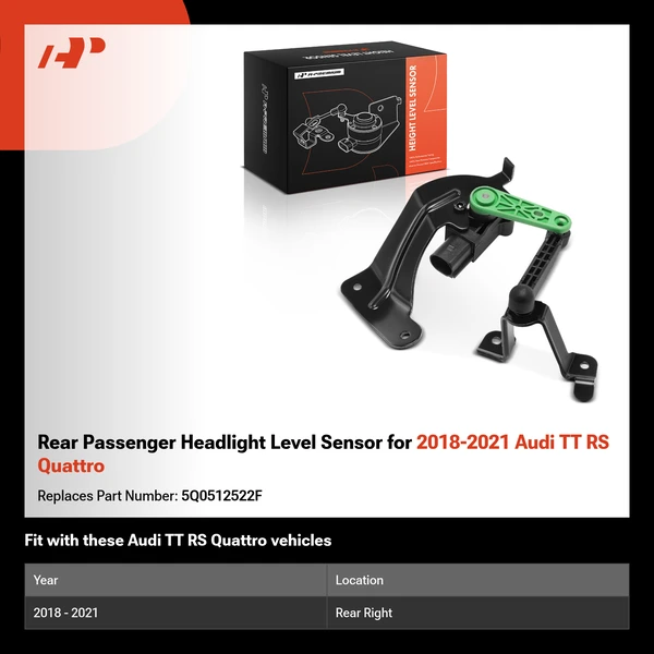 Rear Passenger Headlight Level Sensor for 2018-2021 Audi TT RS Quattro