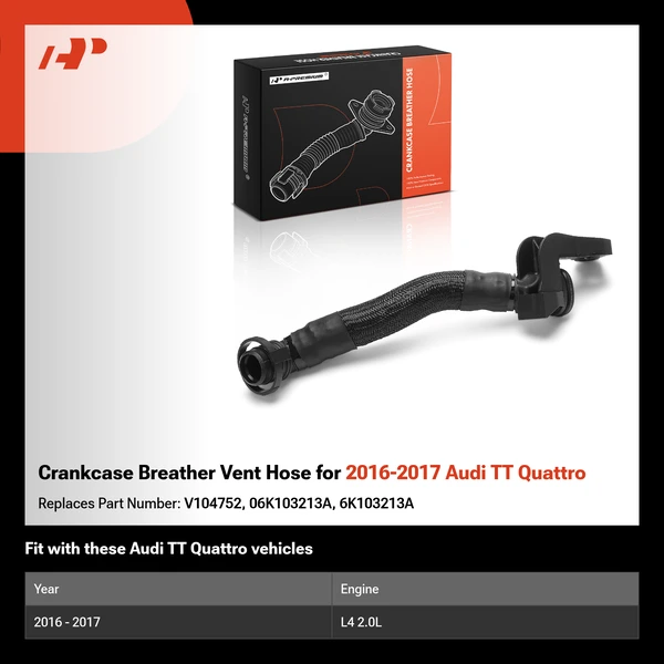 Crankcase Breather Vent Hose for 2016-2017 Audi TT Quattro