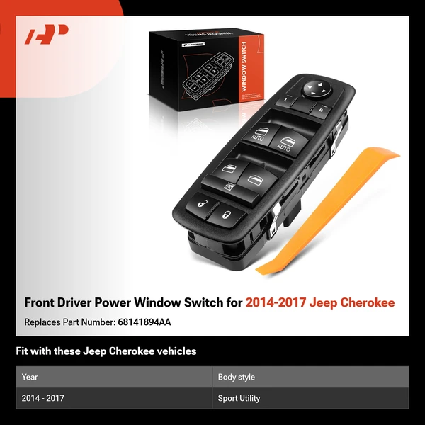 Front Driver Power Window Switch for 2014-2017 Jeep Cherokee