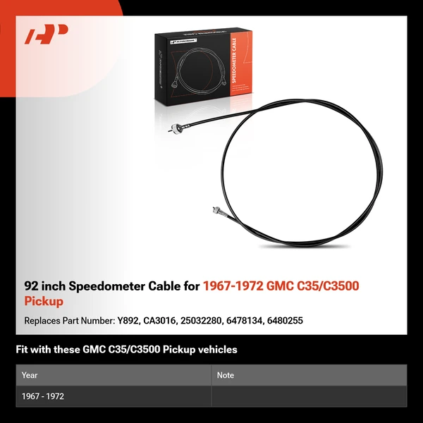 92 inch Speedometer Cable for 1967-1972 GMC C35/C3500 Pickup