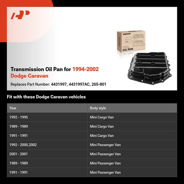 Transmission Oil Pan for 1994-2002 Dodge Caravan