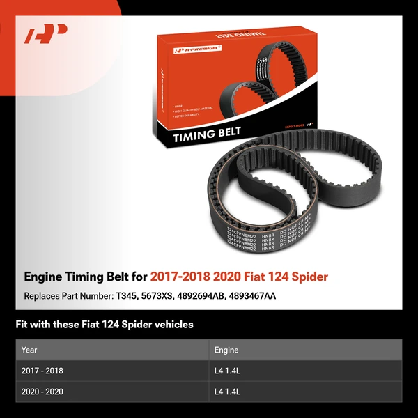 Engine Timing Belt for 2017-2018 2020 Fiat 124 Spider