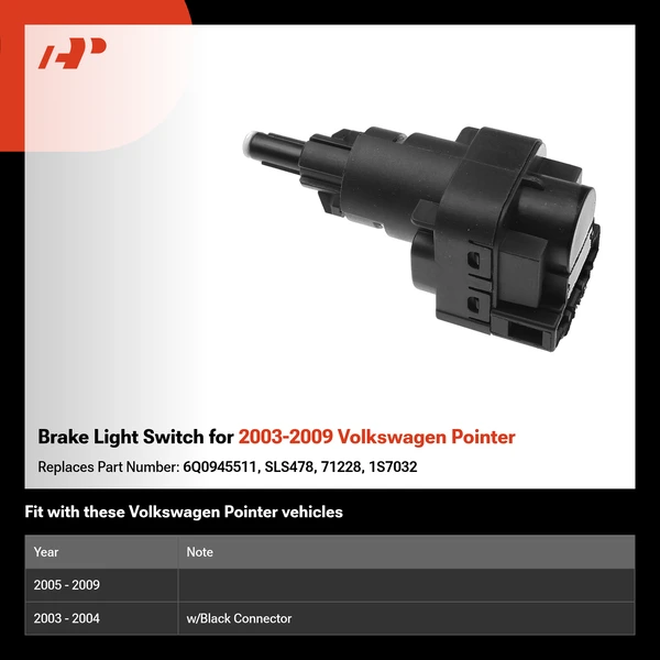 Brake Light Switch for 2003-2009 Volkswagen Pointer