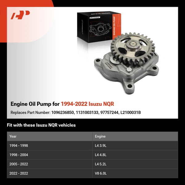 Engine Oil Pump for 1994-2022 Isuzu NQR