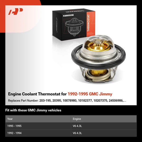 Engine Coolant Thermostat for 1992-1995 GMC Jimmy