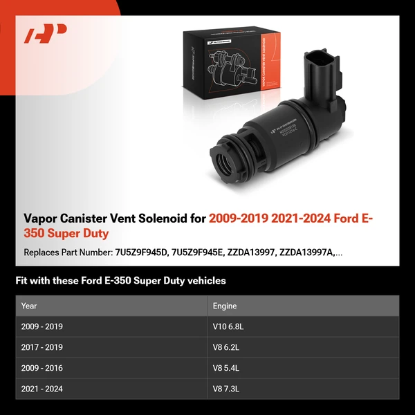Vapor Canister Vent Solenoid for 2009-2019 2021-2024 Ford E-350 Super Duty