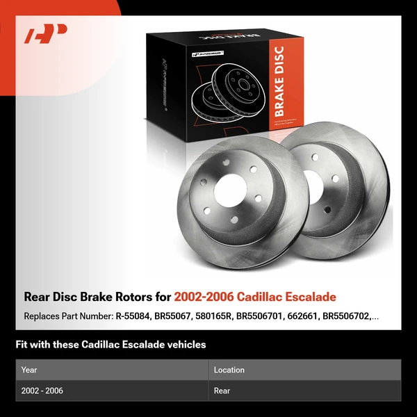 Rear Disc Brake Rotors for 2002-2006 Cadillac Escalade