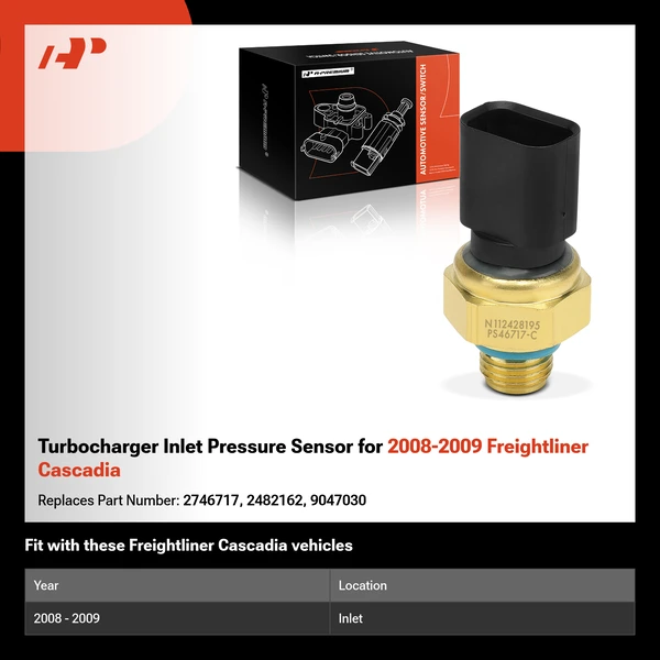 Turbocharger Inlet Pressure Sensor for 2008-2009 Freightliner Cascadia