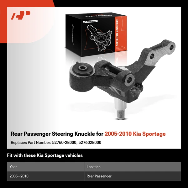 Rear Passenger Steering Knuckle for 2005-2010 Kia Sportage