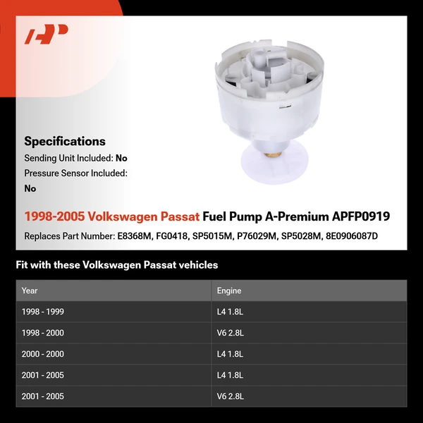1998-2005 Volkswagen Passat Fuel Pump A-Premium APFP0919