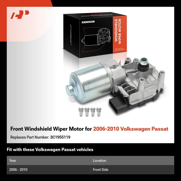 Front Windshield Wiper Motor for 2006-2010 Volkswagen Passat