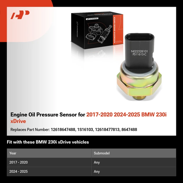 Engine Oil Pressure Sensor for 2017-2020 2024-2025 BMW 230i xDrive