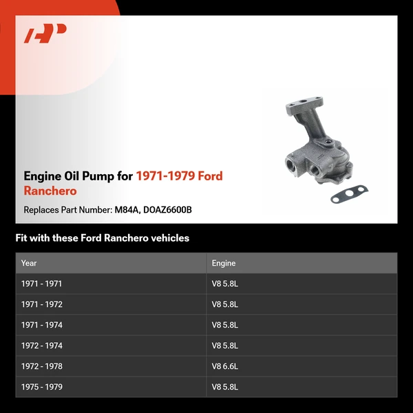 Engine Oil Pump for 1971-1979 Ford Ranchero
