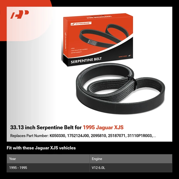 33.13 inch Serpentine Belt for 1995 Jaguar XJS