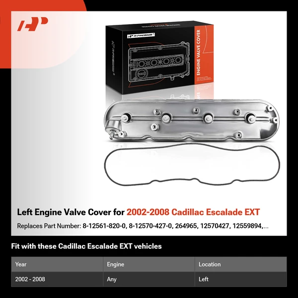 Left Engine Valve Cover for 2002-2008 Cadillac Escalade EXT