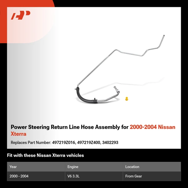 Power Steering Return Line Hose Assembly for 2000-2004 Nissan Xterra