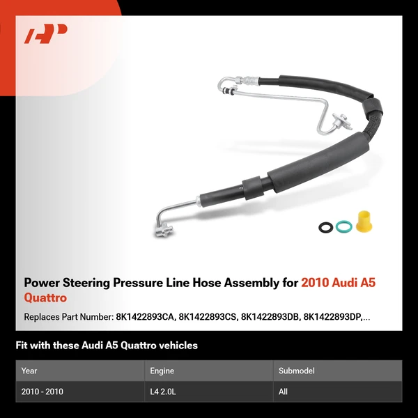 Power Steering Pressure Line Hose Assembly for 2010 Audi A5 Quattro