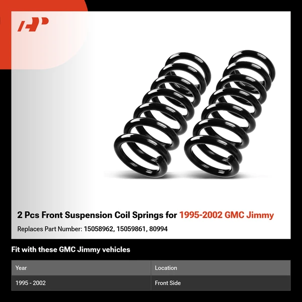 2 Pcs Front Suspension Coil Springs for 1995-2002 GMC Jimmy