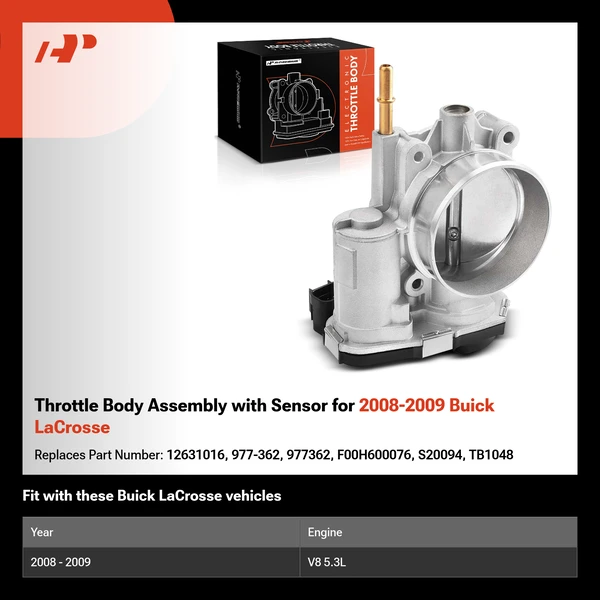 Throttle Body Assembly with Sensor for 2008-2009 Buick LaCrosse