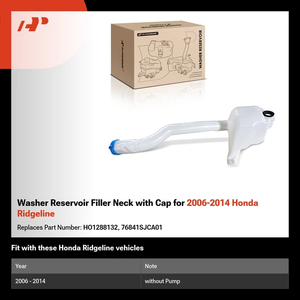 Washer Reservoir Filler Neck with Cap for 2006-2014 Honda Ridgeline