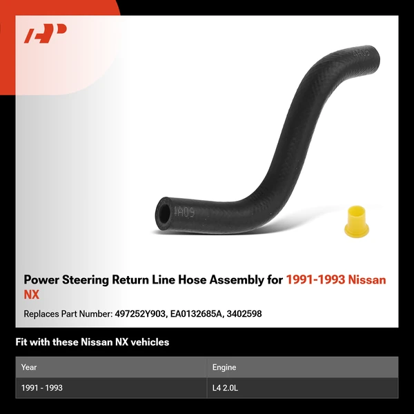 Power Steering Return Line Hose Assembly for 1991-1993 Nissan NX
