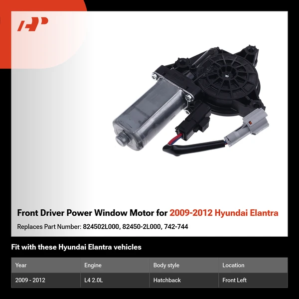 Front Driver Power Window Motor for 2009-2012 Hyundai Elantra