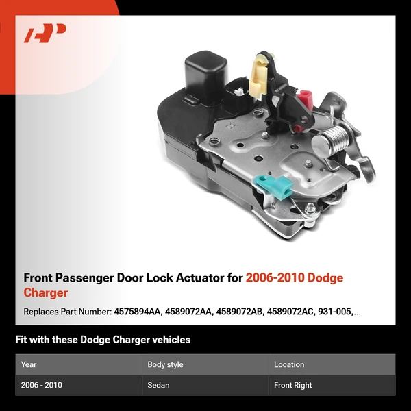 Front Passenger Door Lock Actuator for 2006-2010 Dodge Charger