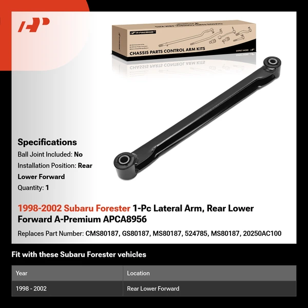 1998-2002 Subaru Forester 1-Pc Lateral Arm, Rear Lower Forward A-Premium APCA8956
