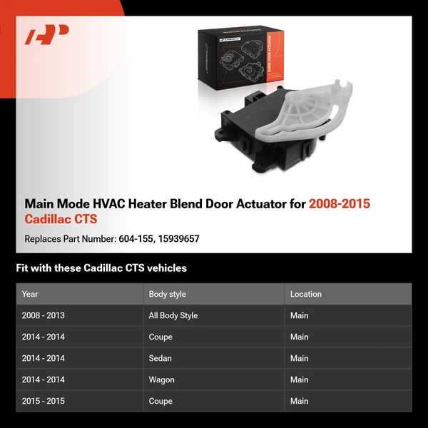 Main Mode HVAC Heater Blend Door Actuator for 2008-2015 Cadillac CTS